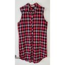 Sans Souci Red Plaid Shirtdress Photo 7