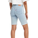 Levi's  Light Wash Bermuda Rolled Cuff Long Length Women's Denim Shorts Size 24 Photo 1