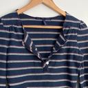 Striped Navy Blue Long Sleeve Top sz Small Photo 1