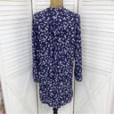 In Bloom Floral Bell Sleeve Tunic Shirt Dress Blue White Small Photo 3