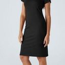 Halara  NWT Black Notched Split Top Stitching Slim Work Dress Photo 0