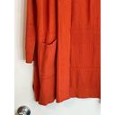 Isaac Mizrahi  Live Orange Ribbed Open Front Cardigan Sweater, Size Medium Photo 2