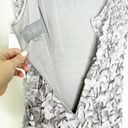 Petal Theia Womens Sheath Dress Beaded  Appliqué High Neck Lined Silver Size 6 Photo 5