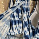 Ava & Viv  Navy Blue White Tie Dye Open Back Tankini Top 20W Photo 3