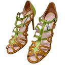 Manolo Blahnik  vintage satin leather cut out strappy sandals size 37 US 6.5-7 Photo 12