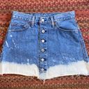 Levi's Y2K RETRO  BUTTON FRONT DENIM BLEACHED SKIRT Photo 0