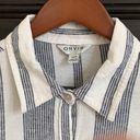 Orvis  Women’s Small Black & White Striped Linen Long Sleeve‎ Button Shirt Photo 2