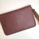 Krass&co Jen &  Vegan Leather Maroon Tassel Clutch Photo 3