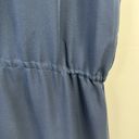 Haute Hippie   Size S Silk Navy Blue Dress Lace Trim V-Neck Mini Ruched Shoulders Photo 6