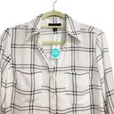 Fortune + Ivy  Christelle Button Down White Plaid Blouse Sz M NWT Photo 2