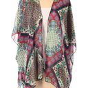 Band of Gypsies  Boho Mixed Print Mixed Pattern Sheer Cardigan Women's Size Small Photo 0