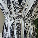 Cristinalove  Women's Black & White Floral Polyester V-Neck Knee Length Dress L Photo 2