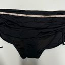 Victoria's Secret  Solid Black Ruched Skirted Tie Side Bikini Bottom Size Large Photo 7