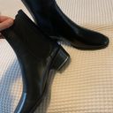 ZARA Black Ankle Boot with Gold Heel Accent Photo 2