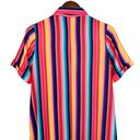 Nana Macs  Shirt Dress Maxi Colorful Bright Stripes Button Front Size S Photo 6