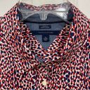 Tommy Hilfiger  button down crisp 100%cotton Navy/Red animal print shirt-XL Photo 3