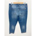 White House | Black Market  Medium Wash The Slim Crop Denim Jeans Fringe Hem 14 Photo 1