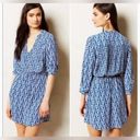 Maeve Anthropologie  Blue Geometric Dress Print Galen Size Medium Photo 1