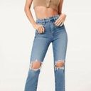 Good American  Good Vintage High Rise Distressed Straight Leg Jeans- Size 0 (25) Photo 0