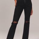 Abercrombie & Fitch Abercrombie SHORT Ultra High Rise Ankle Straight Jean Ripped Black Distressed Photo 0