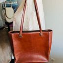 Fossil  90s Brown Distressed Genuine Leather Structured Tote Bag Photo 1