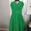 Tracy Reese New  Kelly Shirred Frock Lime Dress Pleated Overlay Taffeta Photo 2