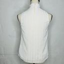 Bohme  White Striped Gauzy Blouse Sleeveless Mock Neck Top Womens Size XS Lined Photo 4