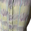 St. John  Abstract Print Pastel Color Silk Button Down Top Sz 10 Photo 3