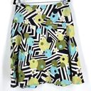 Dress Barn  Women's Floral Geometric Skirt Linen Knee Length Green Black Size 8 me Photo 0