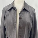 Nine West Vintage 90s Y2k  Leather Jacket Collar Button Down Moto Black Womens 12 Photo 3