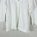 J.Jill  French Terry Slub V-Neck 3/4 Sleeve Top White Small New Photo 5