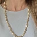 American Vintage Vintage “Mairi” Champagne Pearl Necklace 25” Gold Marquise Fishhook JAPAN Classic Photo 1