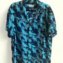 Krass&co Cotton & . button down, blue floral Hawaiian top, oversized,  Large Photo 0