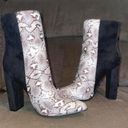 Lulus Snakeskin Color Block Booties Photo 0