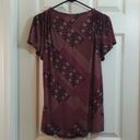 Style & Co Women's  Maroon Cream Blouse Size Medium EUC #0849 Photo 3