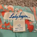 Lady Hagen  golf Skort w/ attached shorts, mint green orange print, women’s sz 10 Photo 2