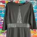 Nina Leonard Lennie for  Black Dress Vegan Faux Leather Insert Mixed Media Large Photo 2