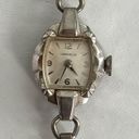 Caravelle  Ladies Watch Vintage White Gold Filled Stretch Bracelet Mechanical Photo 3