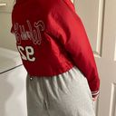 Pretty Little Thing Red Cropped Bomber Racer Jacket Photo 1