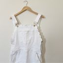 frame denim  Scallop Edge Overalls White Jeans Photo 5