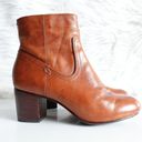 Frye  Stella Whiskey Brown Cognac Leather Zip Short Ankle Boots Photo 2