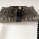 Rag and Bone  Enfield Snake Flap Crossbody Bag Mini Leather Gray Black Python Photo 9