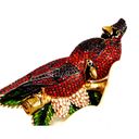 Joan Rivers  CARDINAL Birds BROOCH PIN Large 4" Pave Crystal Enameled Gold Pine Photo 1