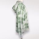 Aerie Oversized Hooded Sweatshirt Green White Plaid Size Medium Photo 5