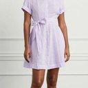 Hill House  The Laura Linen Dress in Lilac Stripe Purple Size XSMALL NWT Photo 0