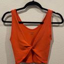 Urban Outfitters OUT FROM UNDER Orange Ribbed Twist V-Neck Crop-top Photo 0