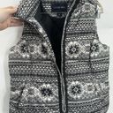 Eddie Bauer  Puffer Jacket Women Medium Black White Argyle Down Feather Vest Snow Photo 9