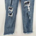 Cello  Straight Destroyed Jeans Blue Denim Frayed Hem Stretch Junior's Size 5 Photo 2