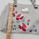 Nicole Miller  Faux Leather White Shoulder Bag Floral Embroidery Purse Hand Bag Photo 4