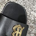 Burberry  Leather TB Monogram Sandals Size 38 Black slide Photo 3